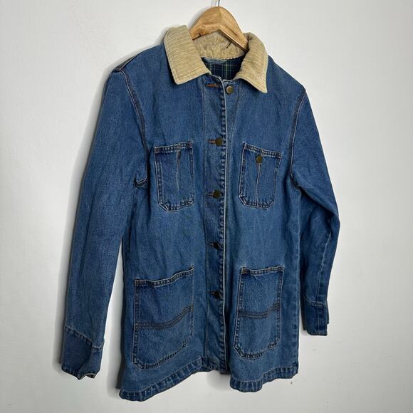 Vintage 1990s Outbrook xs small denim chore coat jacket - Picture 5 of 8